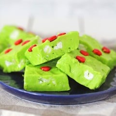 No bake GRINCH FUDGE Christmas candy